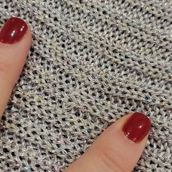 Free People Silver & Rainbow Knit Asymmetrical Sweater Small NWOT - Picture 7 of 8